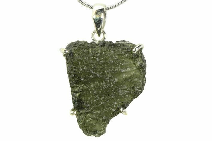 Green Moldavite Tektite Pendant ( g) - Czech Republic #359317